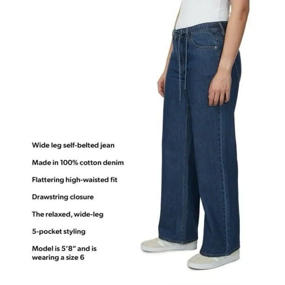 Buffalo Jeans Women's Wide Leg Belted Jean Size 18 Medium Wash NWT - Picture 9 of 14
